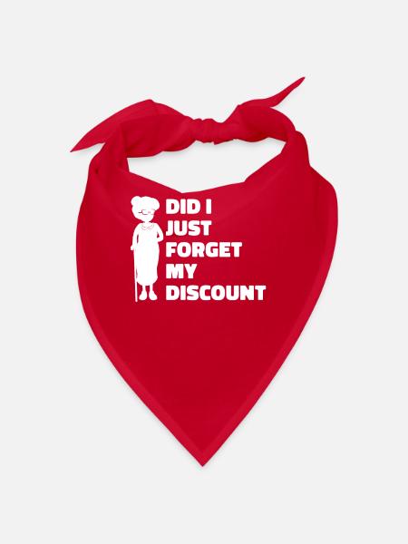 Rentner Rente Witzig Dont Forget My Discount - Bandana - Rot - Vorne