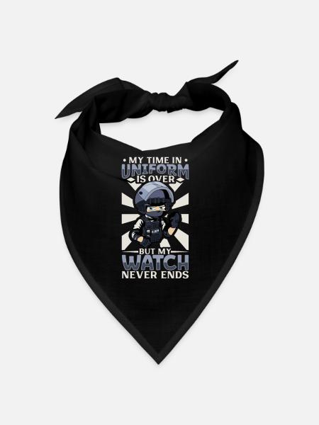 Police Cop Officer Police Office - Bandana - Schwarz - Vorne