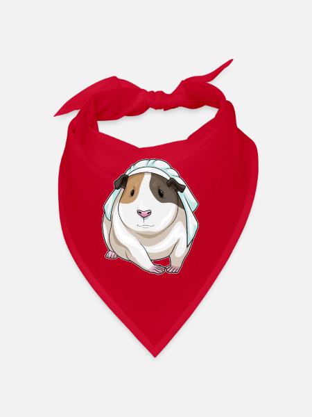 Meerschweinchen Braut Schleier Hochzeit - Bandana - Rot - Vorne