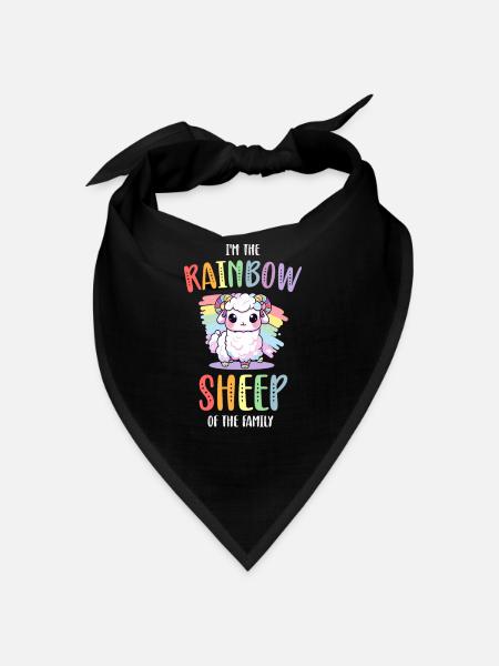 Rainbow Sheep LGBT Lesbisch Schwule Community Stolz - Bandana - Schwarz - Vorne