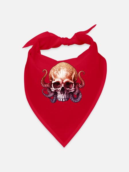 Octopus Skull Enigmatic Depths Gradient Tentacles - Bandana - red - Front