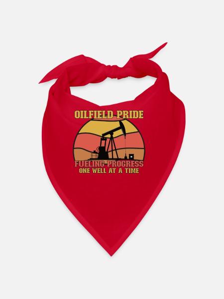 Oilfield Wife Roughneck Oil Drilling Frac crew - Bandana - red - Front