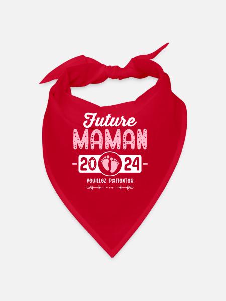 Zukünftige Mutter 2024 Geschenk Neugeborene Mutter - Bandana - Rot - Vorne