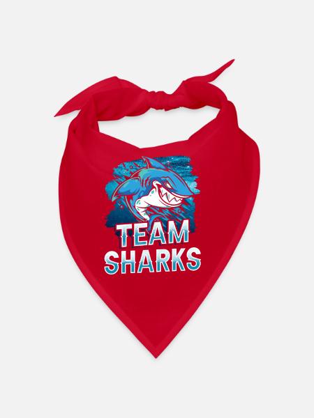 Team Sharks Shark Tooth Shark Shark Shark Diving - Bandana - red - Front