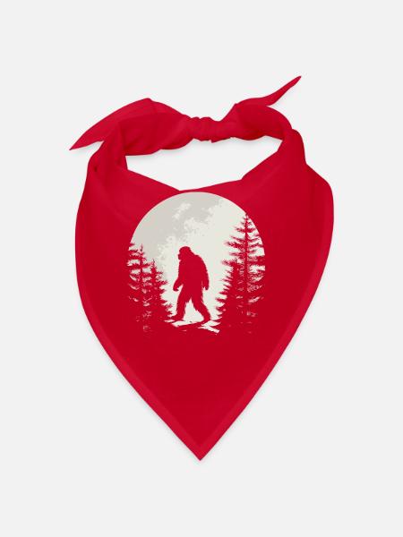 Spooky Bigfoot Silhouette Full Moon Mystery - Bandana - red - Front