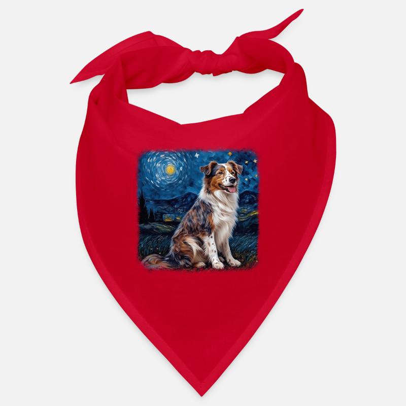 Australian Shepherd Van gogh starry night Bandana