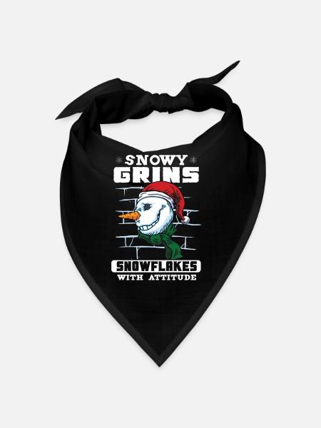 Funny Snowman Season Winter Christmas Snowman Joy - Bandana - Schwarz - Vorne