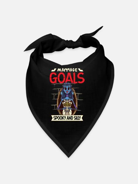 Funny Gothic Goth Wedding Bride Goth Halloween - Bandana - Schwarz - Vorne