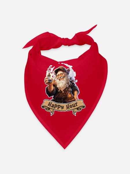 Happy Hour Zwerg mit Zaubertrank Rollenspiel - Bandana - Rot - Vorne