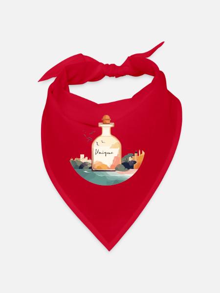 Flacon de parfum « Unique » dans un paysage magnifique - Bandana - rouge - Devant