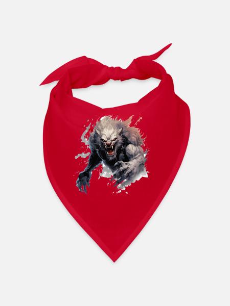Cooles Halloween -Kostüm - Gruseliges Werwolf - Bandana - Rot - Vorne