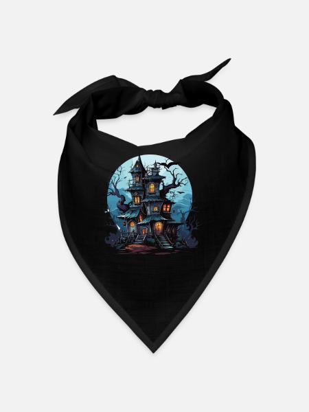 Cooles Halloween -Kostüm - Gruseliges Schloss - Bandana - Rot - Vorne