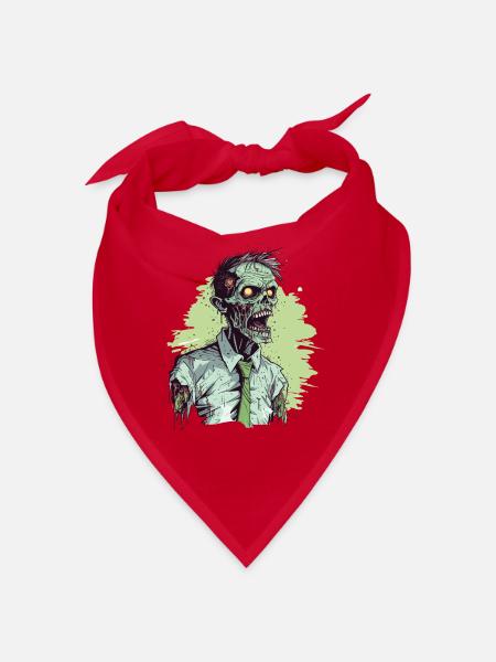 Cooles Halloween -Kostüm - Gruseliger Zombie - Bandana - Rot - Vorne
