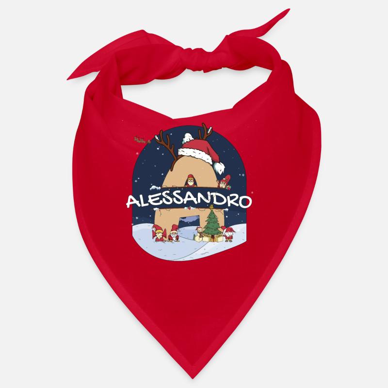 Awesome Alessandro Nom w Santa Hat dans le thème de Noël Bandana