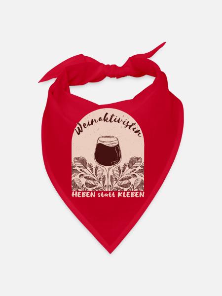 "Weinaktivistin Heben statt Kleben" - witziges - Bandana - Rot - Vorne