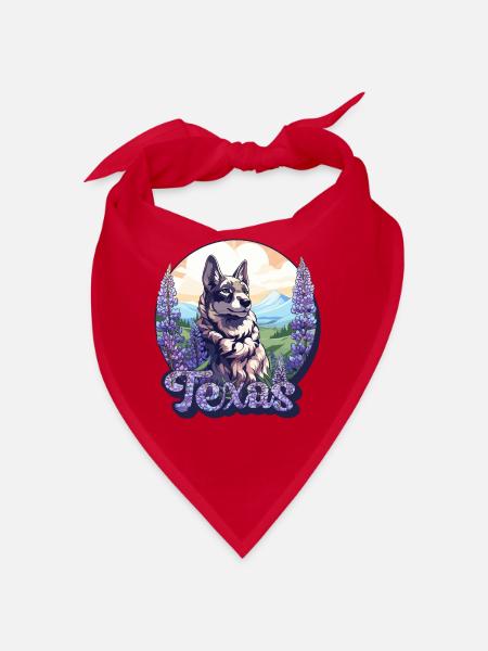 Texas Bluebonnet with Floral Spring Texas - Bandana - red - Front