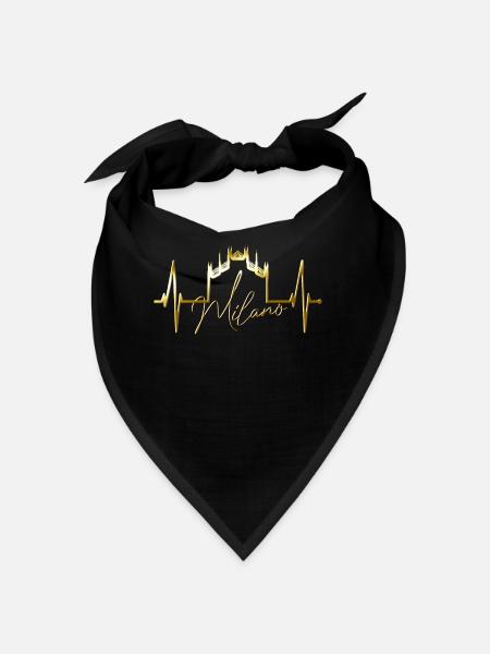 Mailand Skyline Italien Herzschlag Fan Love Milano - Bandana - Schwarz - Vorne