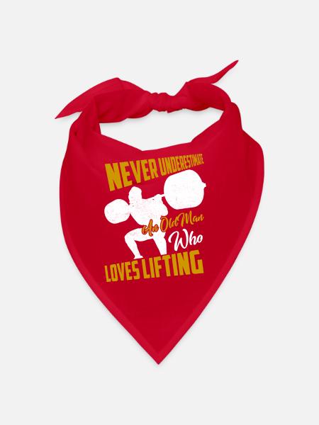 Never Underestimate An Old Man Who Loves Lifting T - Bandana - red - Front