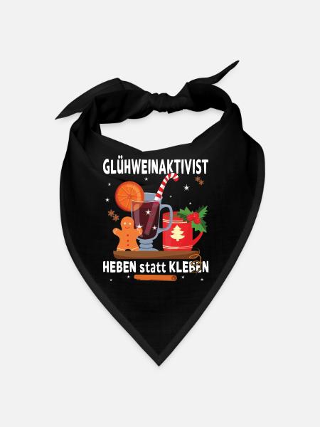 "Glühweinaktivist Heben statt Kleben" - - Bandana - Schwarz - Vorne