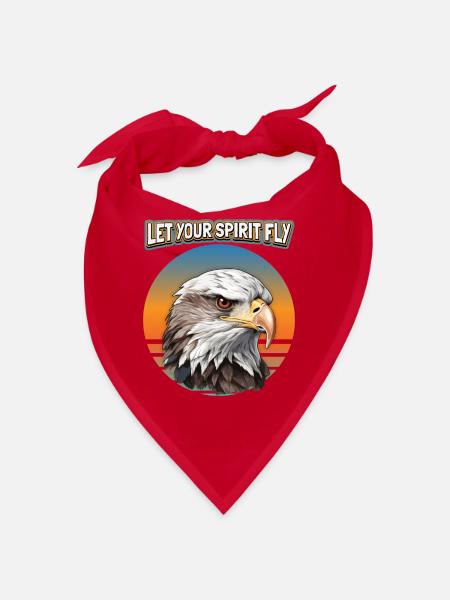 Eagle Motif, Eagle Illustration, Saying - Bandana - red - Front