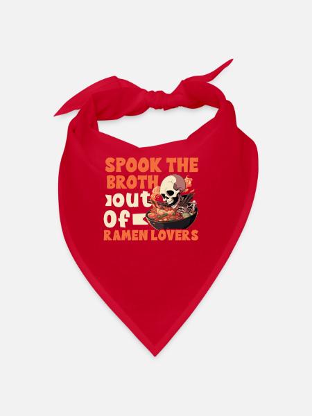 Horror Ramen Halloween Ramen Spooky Noodles - Bandana - red - Front