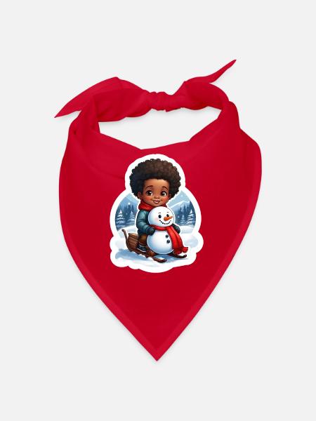 Kinderfreundlicher Schneemann-Design - Bandana - Rot - Vorne