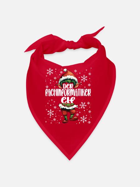 Weihnachtsoutfit Fachinformatiker Elf - Bandana - Rot - Vorne