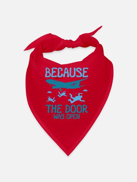 Because The Door Was Open Skydiving - Bandana - Rot - Vorne