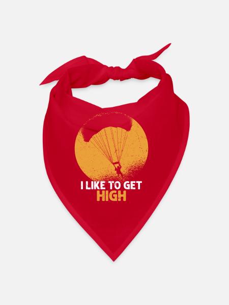 I Like To Get High Parachute Skydiver - Bandana - red - Front