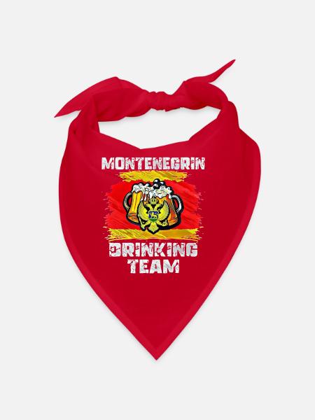 Équipe de beuverie du Monténégro - Bandana - rouge - Devant