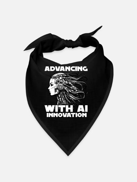 Künstliche Intelligenz, Maschinelles Lernen, Daten - Bandana - Schwarz - Vorne