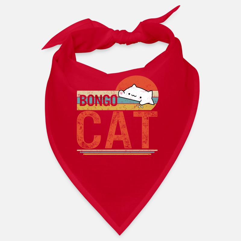 Chemise de chat, Bongo chat Vintage rétro Tee, mignon Bandana