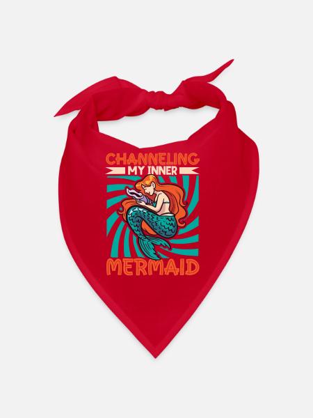 Sirène Reine, Mer, Royal, Océan, Monarque - Bandana - rouge - Devant