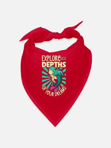 Sirène Reine, Mer, Royal, Océan, Monarque - Bandana - rouge - Devant