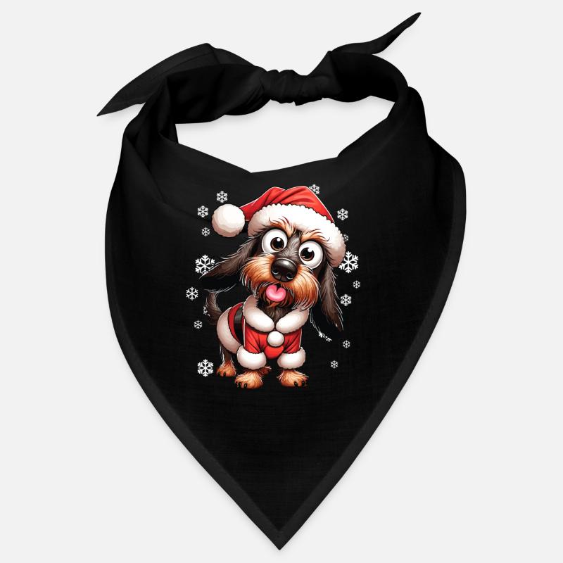 Teckel à poil dur Noël Bandana