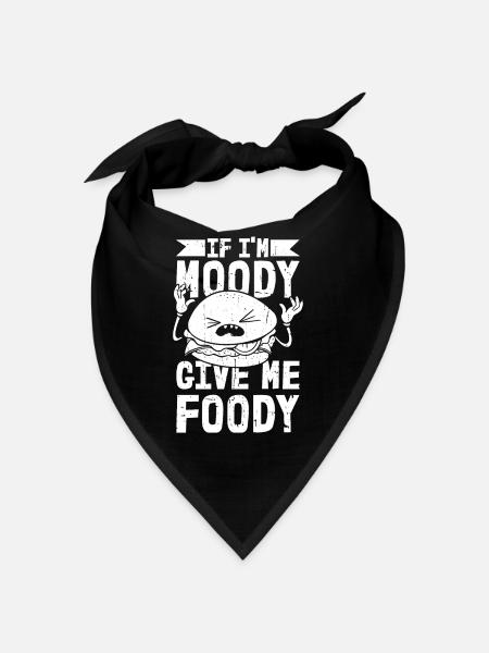 Burger Hamburger Lustig - Bandana - Schwarz - Vorne