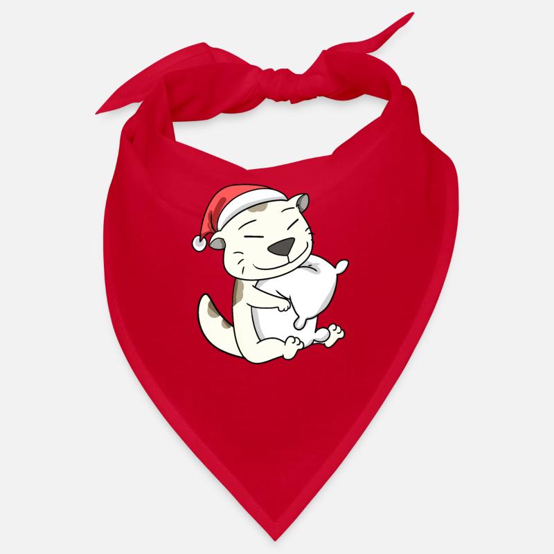Katze Niedlich Devon Rex Müde Weihnachten Bandana
