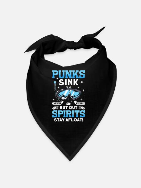 Punks Sinken, Aber Spirituosen Bleiben Unter - Bandana - Schwarz - Vorne