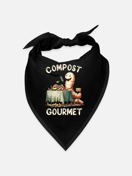 Lombriciculture Jardinage de vers de terre Vermiculture - Bandana - noir - Devant