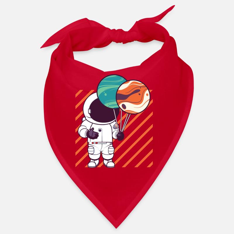Astronaut Holding Planet Balloons Solar System Bandana