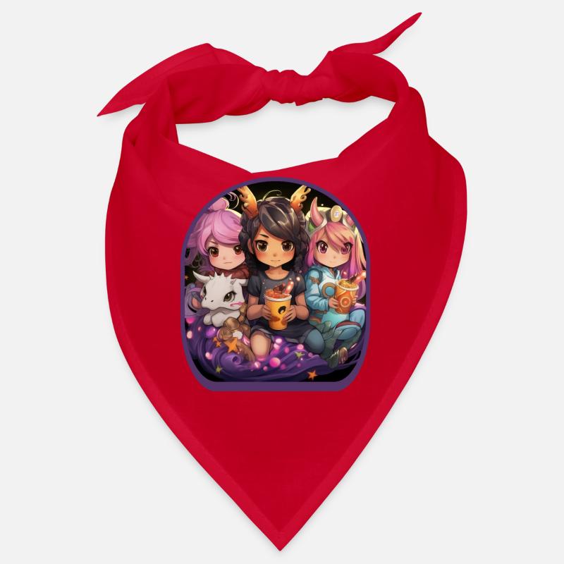 Fantasy Anime Creatures Cute Boba Tea Gaming Bandana