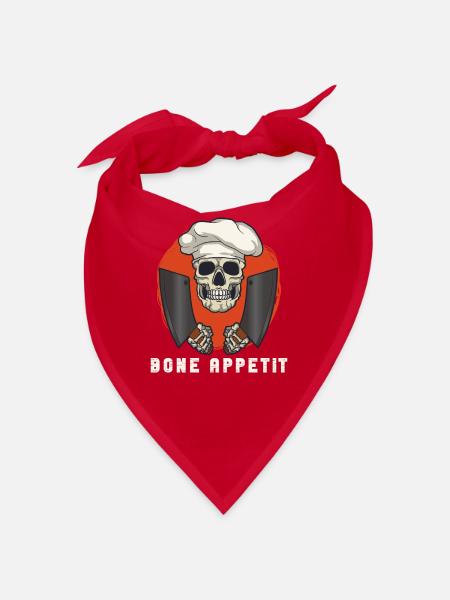 Fleischschneider Metzger Horror Skelett Gore - Bandana - Rot - Vorne