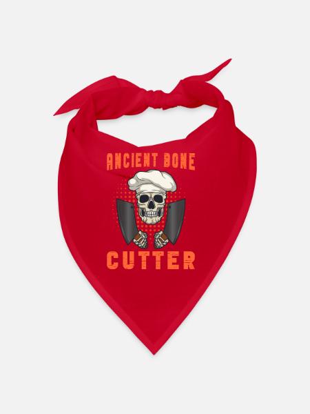 Fleischschneider Metzger Horror Skelett Gore - Bandana - Rot - Vorne