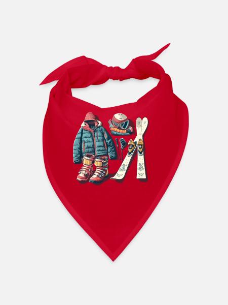 Winter Equipment Snow Skier Ski Bunny - Bandana - red - Front