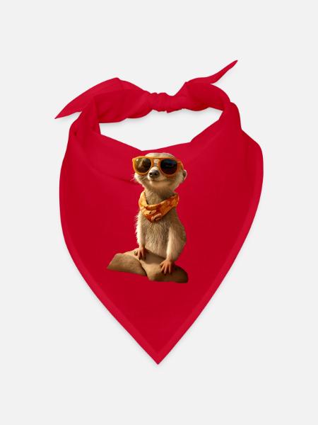 Suricates, Amoureux Des Animaux, Doux, Surikate, Mangouste - Bandana - rouge - Devant