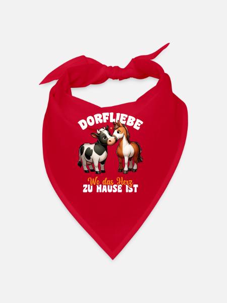 Dorfliebe Wo Das Herz Zuhause Ist – Landleben - Bandana - Rot - Vorne