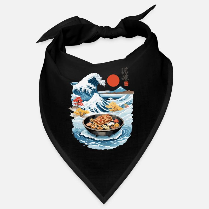 Japan Tea Time Ukiyo-E Retro Cake Artwork Bandana