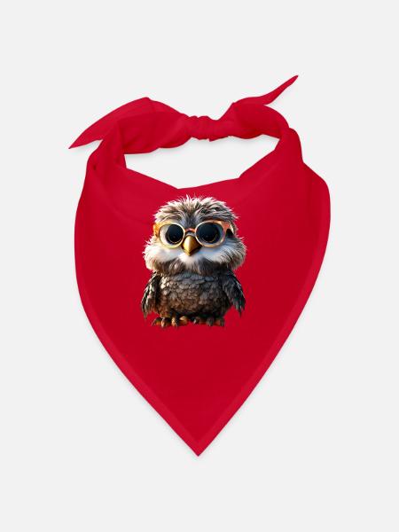 Owl Barn Owl Gift Owl Owl Owl Cute Owls - Bandana - red - Front