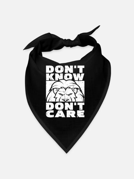 Leo Funny Don't Know Dont Care - Bandana - black - Front