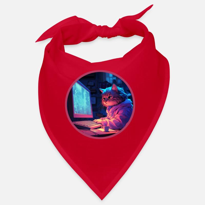 Anime Katze Vaporwave Retro Computer Nostalgie Bandana